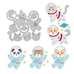 Mixed Shapes Трафареты для резки космических животных из углеродистой стали, для diy scrapbooking, Фотоальбом, декоративная бумага для тиснения, цвет нержавеющей стали, разнообразные, 113x132x0.8 мм