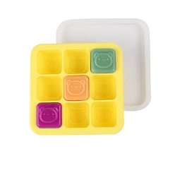 Желтый Силиконовые формы, формы помады, формы для литья смолы, для шоколада, конфеты, изготовление изделий из уф-смолы и эпоксидной смолы, квадратный, желтые, 120x120x30 мм