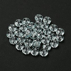 Свет Азора Прозрачные стеклянные шарики k 9, граненые, рондель, свет Azore, 6x4 мм, отверстие : 1.2 мм