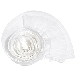 Белый 3-слойная отделка из полиэфирного кружева, гофрированная отделка, украшения костюма, белые, 120x0.5 мм, 2 ярдов / пачка