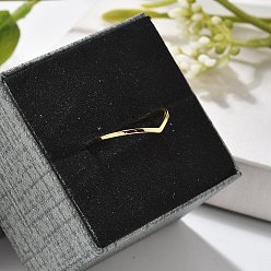 Настоящее золото 18K 304 V-образные гладкие кольца из нержавеющей стали, реальный 18 k позолоченный, 1 мм, внутренний диаметр: 17.8 мм