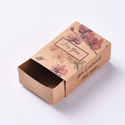 Colorful Creative Portable Foldable Paper Drawer Box, Jewelry Candy Wedding Party Gift Packaging Boxes, Rectangle, Flower Pattern, Colorful, Box: 8.4x6x3cm