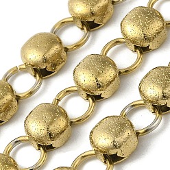 Настоящее золото 18K 304 цепи из нержавеющей стали с плоскими круглыми звеньями, несварные, реальный 18 k позолоченный, плоско-круглые: 8x5.5 mm, Кольцо: 8x1 mm