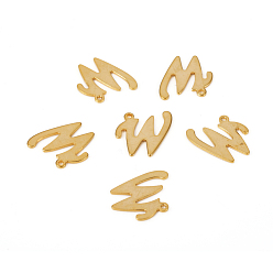 Letter W 201 подвески из нержавеющей стали, лазерная резка, буквы, золотые, letter.w: 15x14x1.2 мм, отверстие : 1 мм