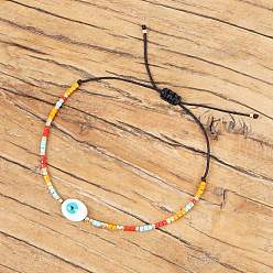 (52) Непрозрачная лаванда Браслеты из плетеных бусин из богемского стекла, украшения от сглаза из натуральных ракушек для женщин, яйцо, разноцветные