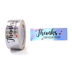 Farbig Heißpräge-Geschenkanhänger aus Papier, selbstklebend, youstickers, Rechteck mit Wort danke für Ihre Bestellung, für Partygeschenke dekorativ, Farbig, 2.9x6x0.01 cm
