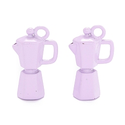 лаванда Окрашенного распылением медные подвески, чайник, лаванда, 18x10.7x6 мм, отверстие : 2 мм