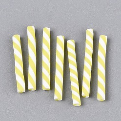 Шампанско-Желтый Ручной полимерной глины ногтей декоративные аксессуары, колонка, шампанское желтый, 19~23x1.5~3 мм