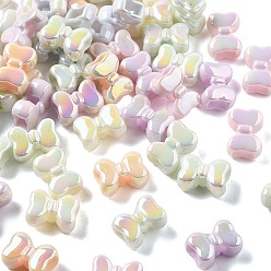 (52) Непрозрачная лаванда Непрозрачные акриловые бусины с УФ-покрытием, радужный, бантом, разноцветные, 10.5x15.5x8 мм, отверстие : 4x2.5 мм