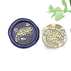 Lizard Золотая восковая печать, латунная головка штампа, для приглашений, конверты, подарочная упаковка, ящерица, 25x25 мм