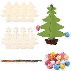 (52) Непрозрачная лаванда 1 пакет незаконченных деревянных елок, с шариками и проволокой, разноцветные, 142x115x2 мм