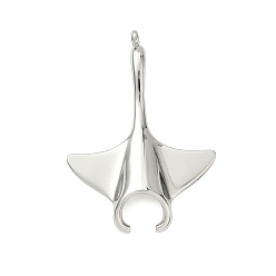 Нержавеющая Сталь Цвет 304 подвески из нержавеющей стали с подвеской в виде ската манта, анти-тускнение, цвет нержавеющей стали, 44x31x5 мм, отверстие : 3 мм
