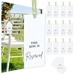 Желто-Зеленый 24шт. 2 комплекты бумажных табличек с указанием зарезервированного места, с полиэфирной лентой, прямоугольные, желто-зеленый, 140x60x0.3 мм