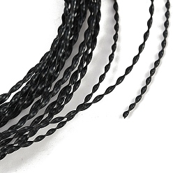 Черный Алюминиевая проволока, скрученный плоский, для diy craft, чёрные, 1 мм, 18 датчик, около 16.40 футов (5 м) / рулон