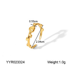 Лист 304 регулируемые манжеты из нержавеющей стали с открытыми кольцами для женщин, лист, 5.3 мм, внутренний диаметр: 20.4 мм