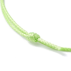 Crown Bracelet de perles tressées en laiton doré clair, bracelet réglable cordon polyester ciré, couleur mixte, couronne, diamètre intérieur: 3-1/2 pouce (9 cm), perle: 8x8x3 mm