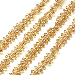 Сэнди Коричневый Гальваническая сетка 2, Чешские Бусины, песчаный коричневый, 4.5~5x3~3.5x2~2.5 мм, отверстие : 1 мм, около 336 шт / нитка, 23.2 дюйм