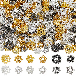 (52) Непрозрачная лаванда 360 шт. 12 стили тибетские стили колпачки для бусин из сплава, цветок, разноцветные, 7.7~9x8~10x2~3 мм, отверстие : 1.2~1.8 мм, 30 шт / стиль