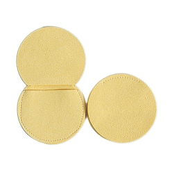 Желтый Мешочки для украшений из микрофибры, складные подарочные пакеты, для кольца колье серьги браслет ювелирные изделия, плоско-круглые, желтые, 7x7 см