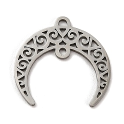 Нержавеющая Сталь Цвет Не тускнеет 201 подвески из полой нержавеющей стали, звуковые ссылки, цвет нержавеющей стали, 20x20x1 мм, отверстия : 1.2 mm и 1.5 мм