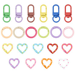 (52) Непрозрачная лаванда 30шт. 3 варианты застежек из сплава, включая пружинные кольца для ворот и поворотные карабины-защелки., разноцветные, 25~33.5x13.5~25.7x4~5.5 мм, 10 шт / стиль