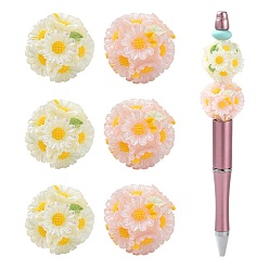 (52) Непрозрачная лаванда Акриловые бусы пряди, маргаритка, разноцветные, 22x22 мм, отверстие : 2 мм