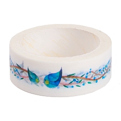 Vogel Dekorative Papierbänder, Klebebänder, für DIY Scrapbooking liefern Geschenkdekoration, Vogelmuster, 1.5x4.4 cm, 7 m / Rolle
