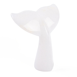 Белый Нефрит Натуральный белый нефрит, фигурки рыбьего хвоста кита, статуи для домашнего офиса, рабочего стола, орнамент фэн-шуй, 75~76x65~72x33~34 мм