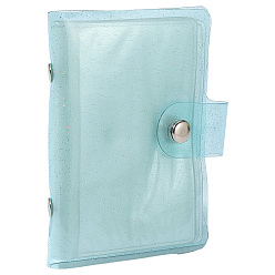 Бледно-бирюзовый 2мини-книжка-держатель для фотокарт из ПВХ, прямоугольные, бледные бирюзовая, 102x80x15 мм