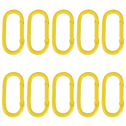 Желтый 10шт. сплав пружинных затворных колец, овальные, желтые, 50x25x4 мм
