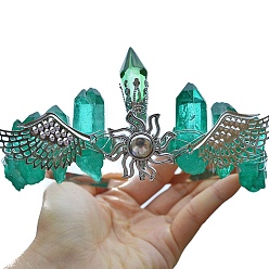 Другие Кварцы Натуральные гальванические кварцевые резинки для волос, крылья с солнечными коронами-резинками для волос для женщин и девочек, 350x150 мм