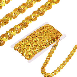 Золотистый Полиэстер с пайетками, волнистая бахрома, лента, Волнообразная лента для аксессуаров одежды, золотые, 3/4 дюйм (19 мм), около 12.03 ярдов (11 м) / рулон