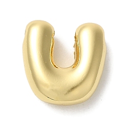 Letter U Brass Pendants, Long-Lasting Plated, Real 18K Gold Plated, Letter U, 9.5x9.5x3.5mm, Hole: 1.4mm