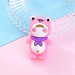Бледно-Розовый Пластиковые подвески из пвх, лягушка, розовый жемчуг, 50x30 мм