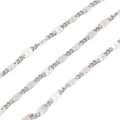 Нержавеющая Сталь Цвет Устойчивы к потускнению 304 цепи из нержавеющей стали, несварные, с катушкой, цвет нержавеющей стали, 2x0.5 мм, около 32.81 футов (10 м) / рулон