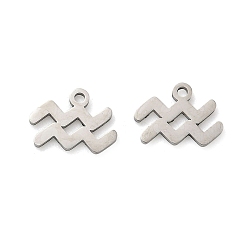 Водолей 304 Подвески в виде созвездий из нержавеющей стали, Водолей, 8x11x1 мм, отверстие : 1.2 мм