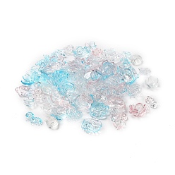 Темно-Голубой Набор для поиска ювелирных изделий в стиле барокко своими руками, включая прозрачные акриловые подвески с градиентом и бусины, разнообразные, глубокое синее небо, 9~40x10~33x3~12 мм, отверстие : 1~3 мм, 1111 шт / 500 г