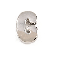 Letter G Латунные бусины, долговечный, стойки покрытие, без свинца и без кадмия, платина, Буква G, 13.5x9x4.5 мм, отверстие : 11x3 мм