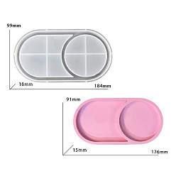 Oval Лоток для хранения своими руками, силиконовая форма, формы для литья смолы, для уф-смолы, изготовление изделий из эпоксидной смолы, белые, овальные, 184x99x18 мм
