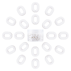 Белый Акриловые связей кольца, разъемы для быстрой связи, для изготовления ювелирных цепочек, овальные, белые, 19x14x4.5 мм, отверстие : 11x5.5 мм, 100 шт / коробка