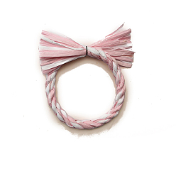 Розовый Подвесные украшения в виде венка из бумаги сименава, украшения из веревки из рафии, для домашнего декора своими руками, туманная роза, 100 мм