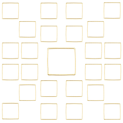Golden 150Pcs Square Brass Linking Rings, Golden, 15x15x1.1mm