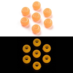 Оранжевый Светящиеся акриловые бусины, светится в темноте, круглые, оранжевые, 9x6 мм, отверстие : 4 мм, Около 1851 шт / 500 г