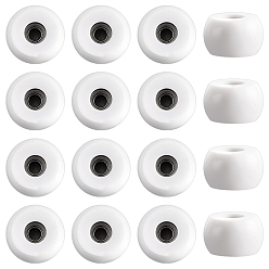 White 16Pcs POM Coated U Groove Guide Pulley Wheel Roller Bearing, with ABS Plastic Finding, White, 7.5x4.5mm, Hole: 1.2mm