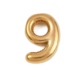 Number 304 подвески из нержавеющей стали, фигурные подвески, золотые, число 9, 20x13.5x5.5 мм, отверстие : 3x2 мм