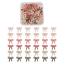 (52) Непрозрачная лаванда Подвески из легкого позолоченного сплава, с эмалью, бантом, разноцветные, 16x18x2.5 мм, отверстие : 2 мм, 6 цветов, 8 шт / цвет, 48 шт / коробка