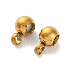 Золотой Ионное покрытие (ip) 202 шарики из нержавеющей стали, с резиной внутри, ползунки, рондель, золотые, 6x4x3 мм, отверстие : 1.6 мм, резиновое отверстие: 0.5 мм