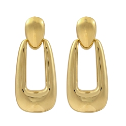 Настоящее золото 14K Ионное покрытие (ip) 304 серьги-гвоздики из нержавеющей стали для женщин, овальные, реальный 14 k позолоченный, 59x23 мм