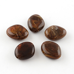 Coconut Brown Imitation Gemstone Acrylic Beads, Coconut Brown, 30.5x25x11mm, Hole: 3mm, about 88pcs/500g