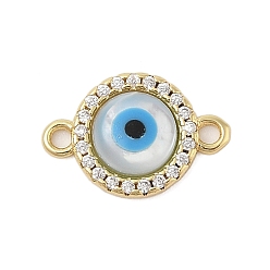 Плоский Круглый Латунная стойка с покрытием из натуральных ракушек и звеньями из микрофибры, реальный 18 k позолоченный, долговечный, без свинца и без кадмия, плоско-круглые, 12x18x3.5 мм, отверстие : 1.8 мм